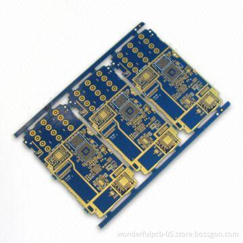 Six-layer PCB for Phone, Made of FR4 Material, Blue Solder Mask and Immersion Au